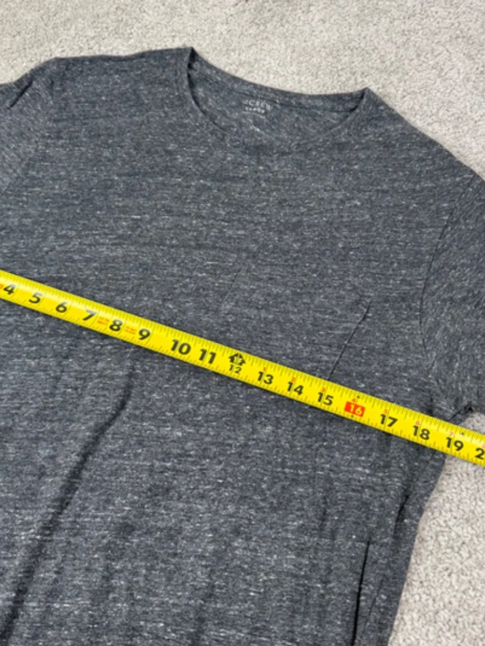 J. Crew Crew Neck Short Sleeve T-Shirt Grey Heather Cotton Men's Large